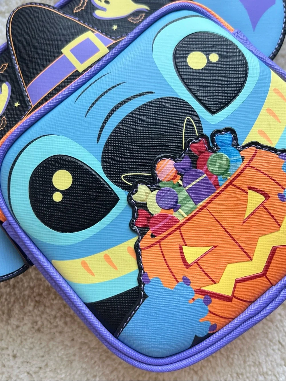 Loungefly Disney Lilo & Stitch Mini Bag Halloween Gimme Candy passport bag glow - Picture 2 of 16